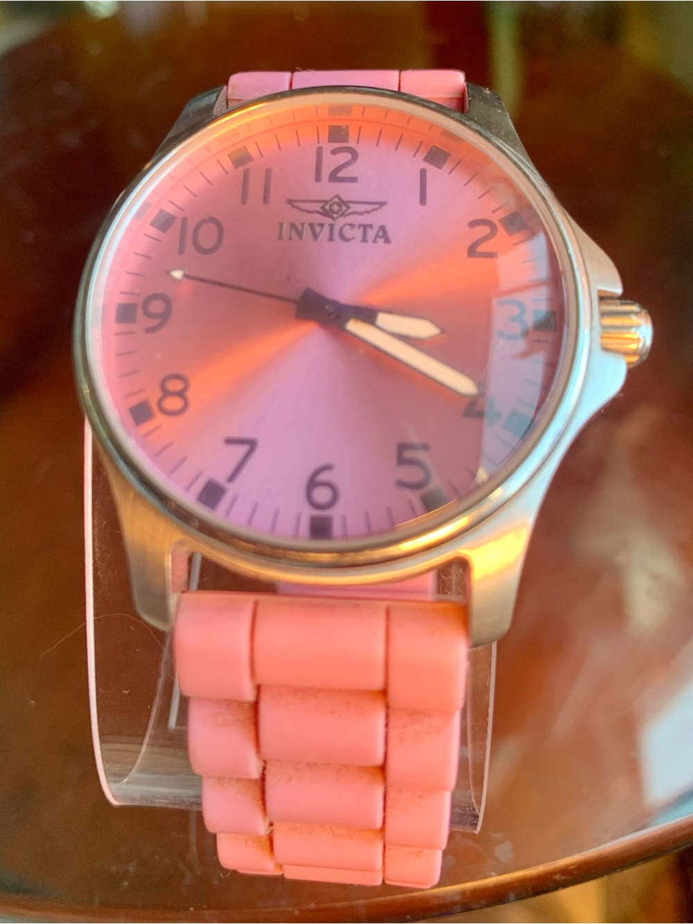 Invicta Pink Dial Pink Silicone Strap Women's Watch
